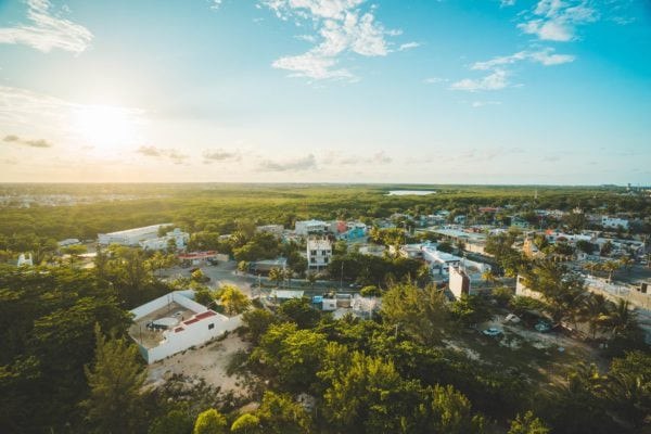 Aerial view of Cancun resort