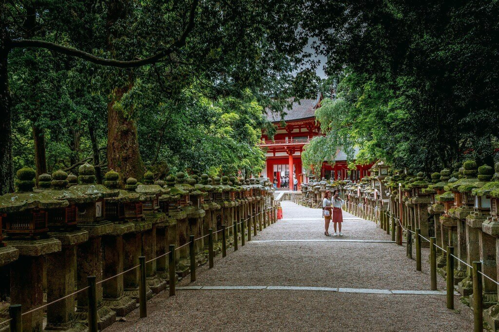 Stone lanterns outside Kasuga Taisha Shrine