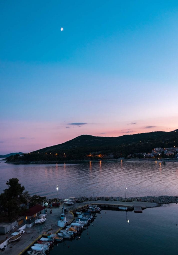 View from Lucy Hotel overlooking Kavala's coastline
