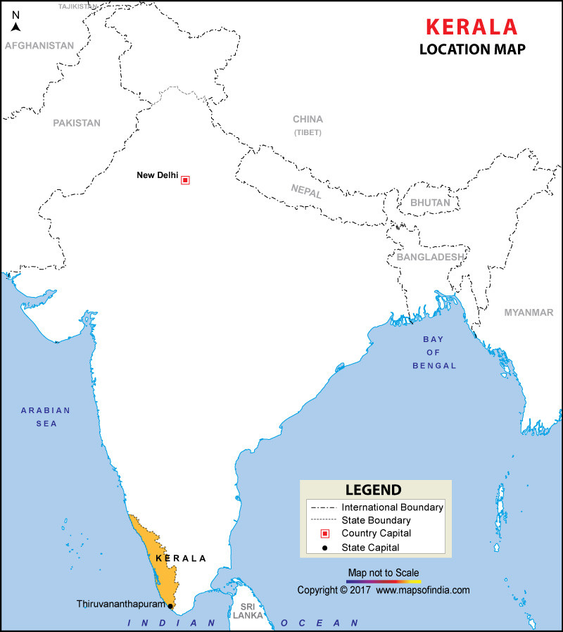 Kerala topography and road networks