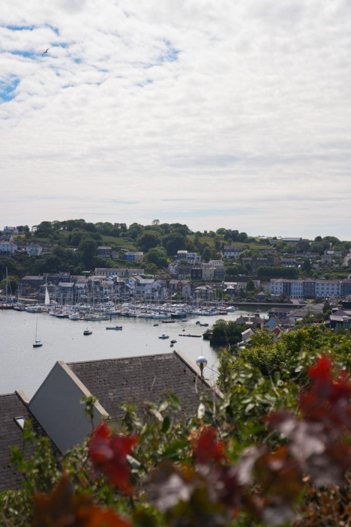 Kinsale harbor with colorful buildings and boats