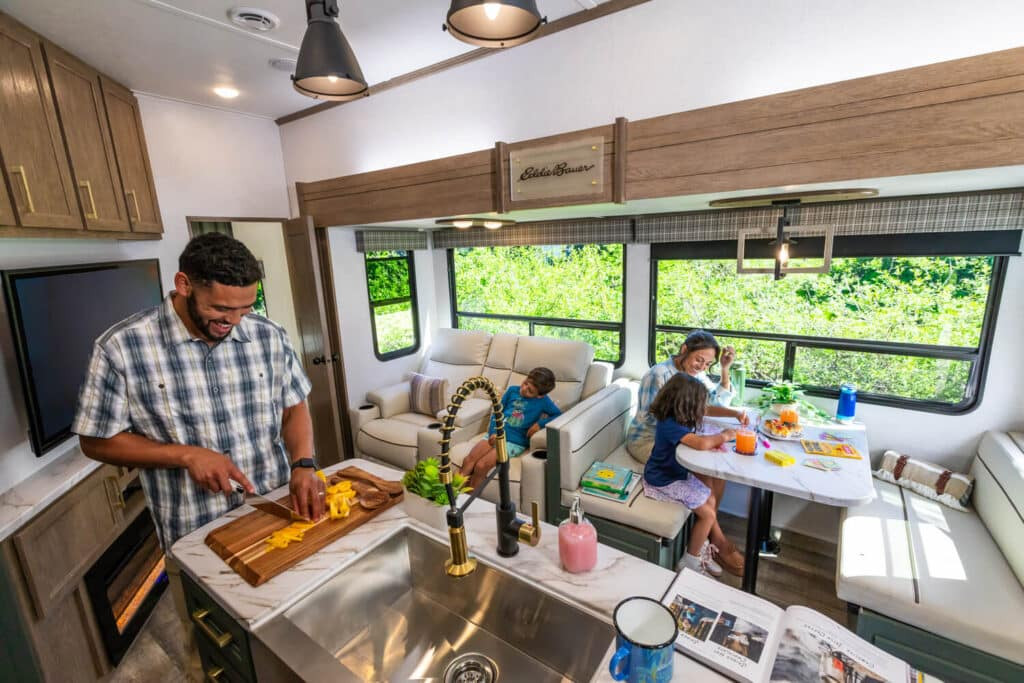 Eddie Bauer RV Interior with Kitchen Island