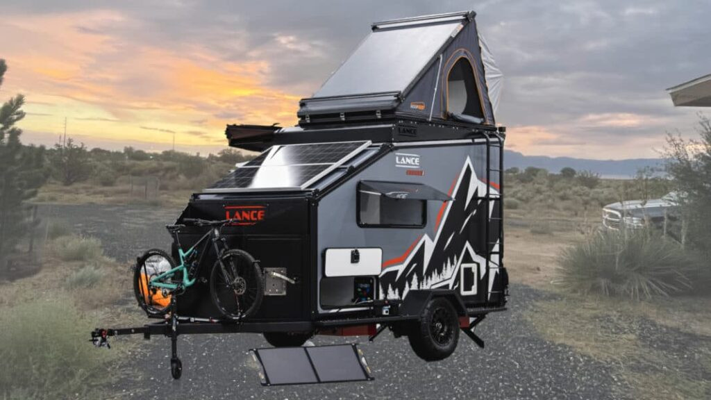 Lance Camper Enduro off-road travel trailer designed for active outdoor enthusiasts, featuring a rugged exoskeleton frame and off-grid capabilities.