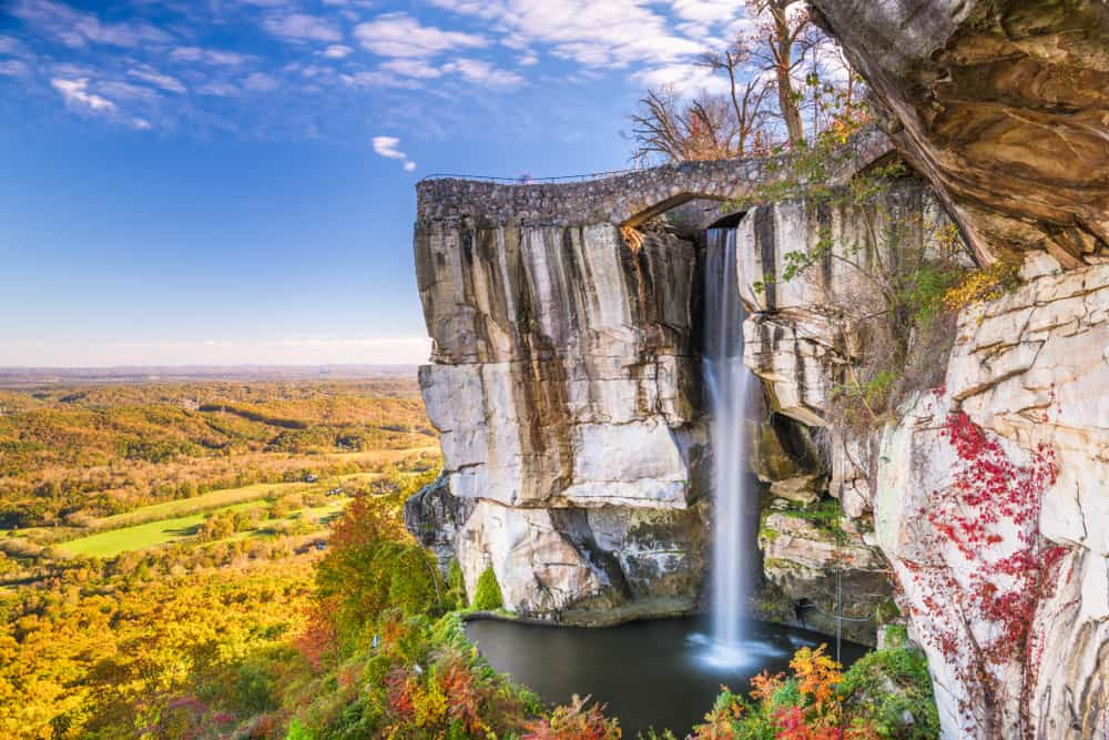 Panoramic view from Lookout Mountain showcasing the valley