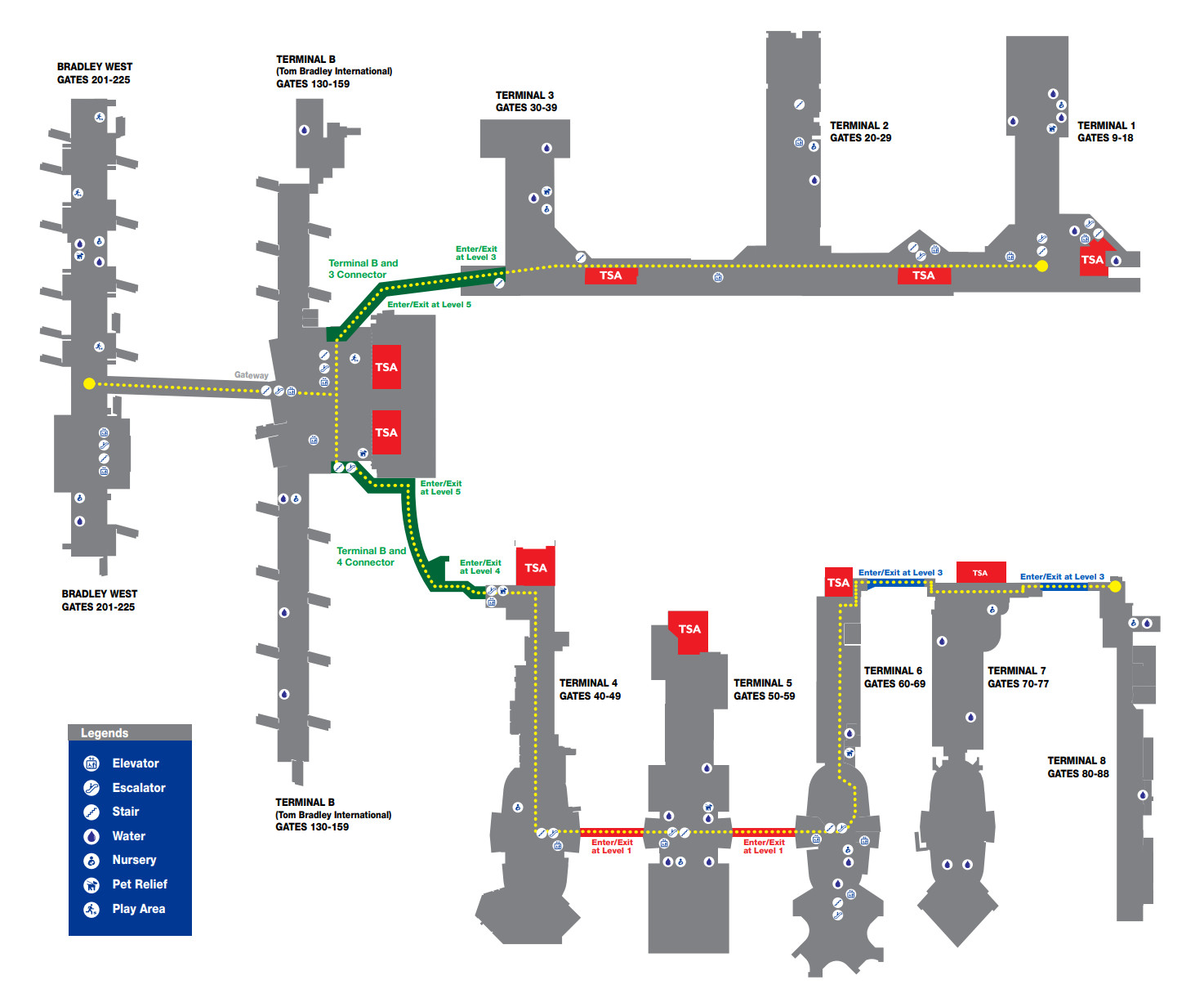 Los Angeles International Airport Pedestrian Map