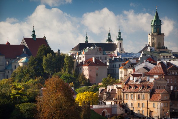 Lublin's Old Town in Lubelskie Voivodeship, between the Vistula and Bug rivers, featuring historical sites and a rich natural environment.
