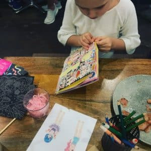 Lucy paper dolls from Daiso, a great way to entertain kids in restaurants
