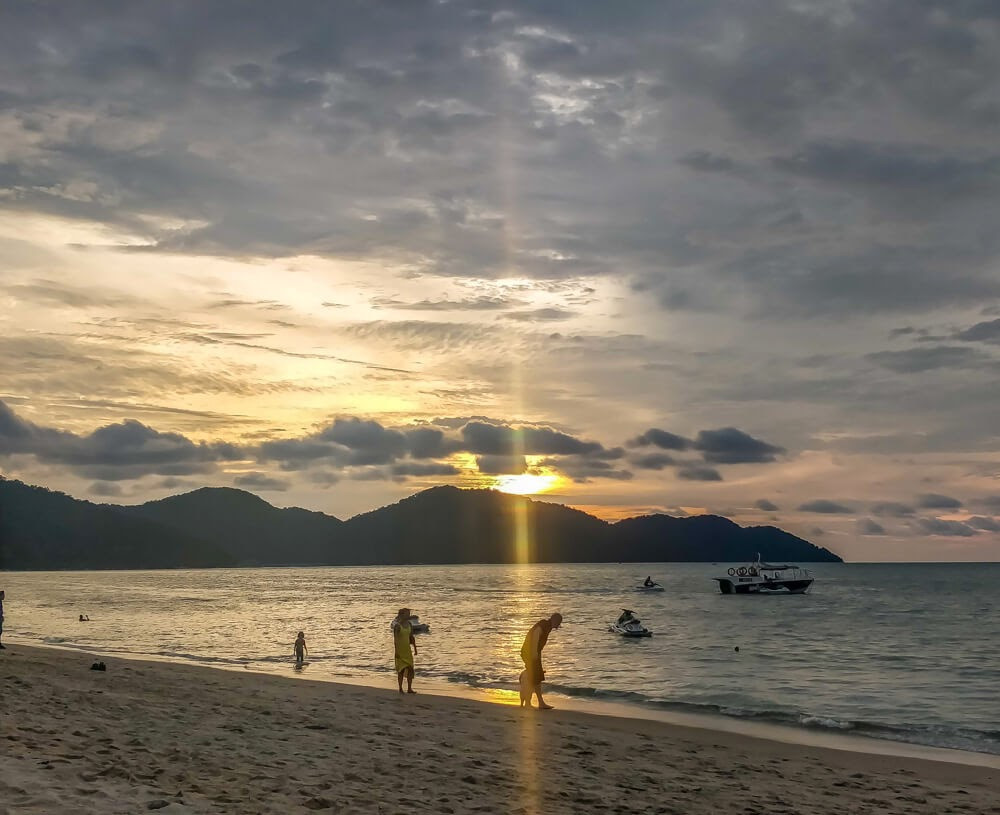 sunset on malaysian beach