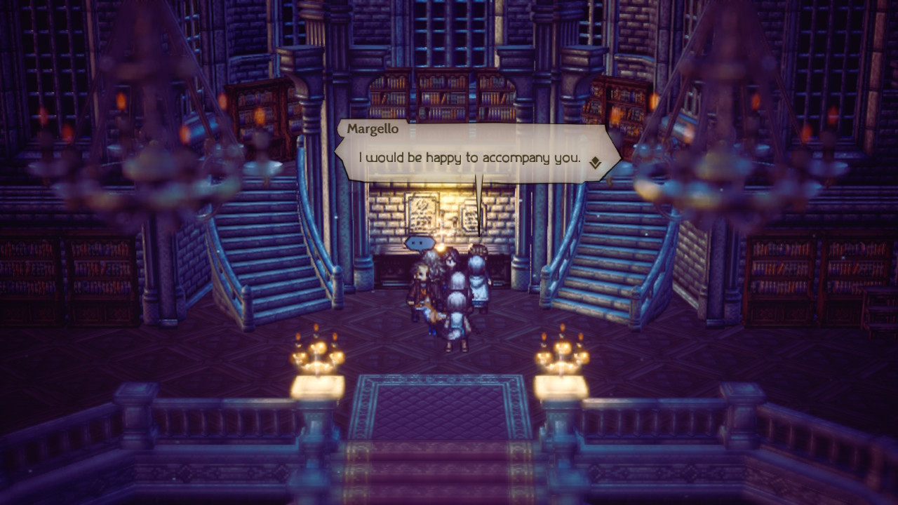 Margello in Montwise Library, Octopath Traveler 2
