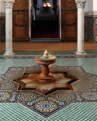 Mausoleum of Moulay Ismail in Meknes, Morocco, showcasing Islamic architecture