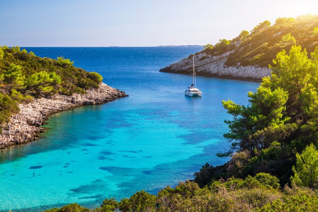 Picturesque bay with clear water in Croatia