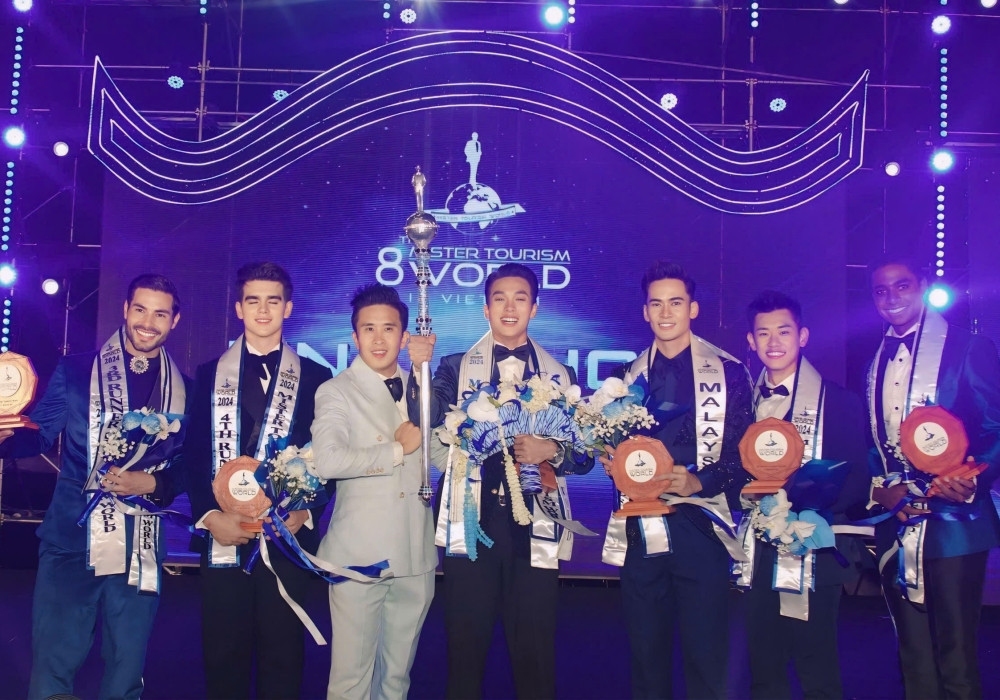 Mister Tourism World Hung Nguyen and the five runners-up during the final night