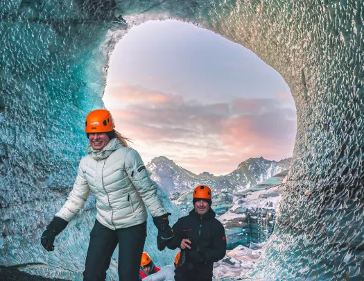 Glacial hiking in Iceland with stunning views