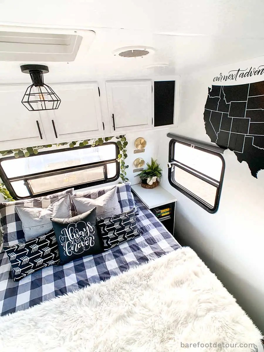 modern rv renovation bedroom