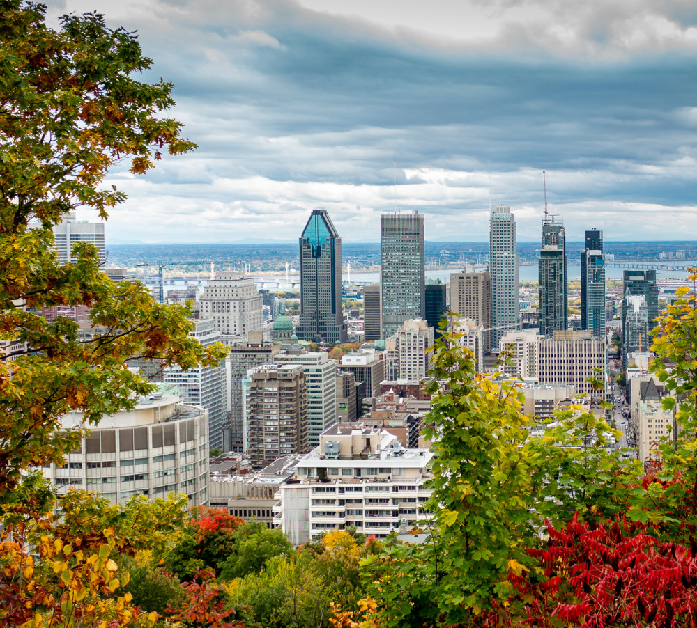 Mont Royal Park in Montréal offers stunning panoramic views