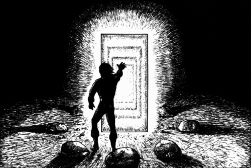 The Moon Gates in Ultima III enabling teleportation between locations