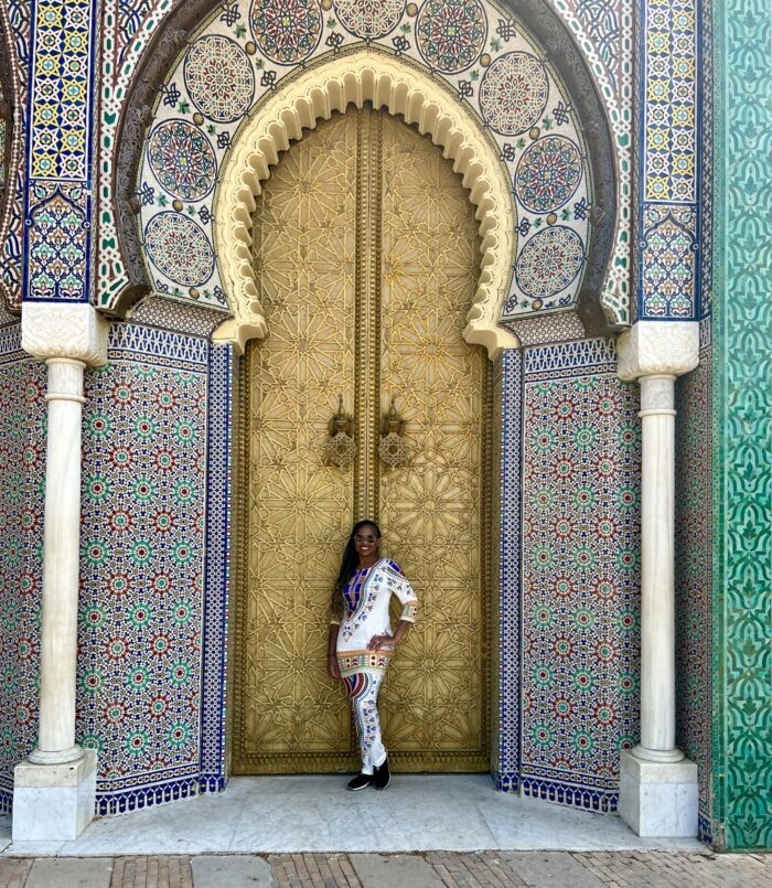 Fes Palace doors, showcasing the intricate craftsmanship and architectural grandeur of Moroccan palaces