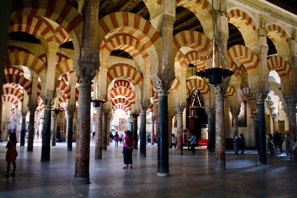 Exterior view of the Mosque of Cordoba showcasing its architectural details