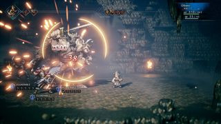 Screenshot of Turn-Based combat in Octopath Traveler