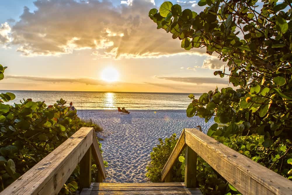 Naples Beach Sunset Scenery
