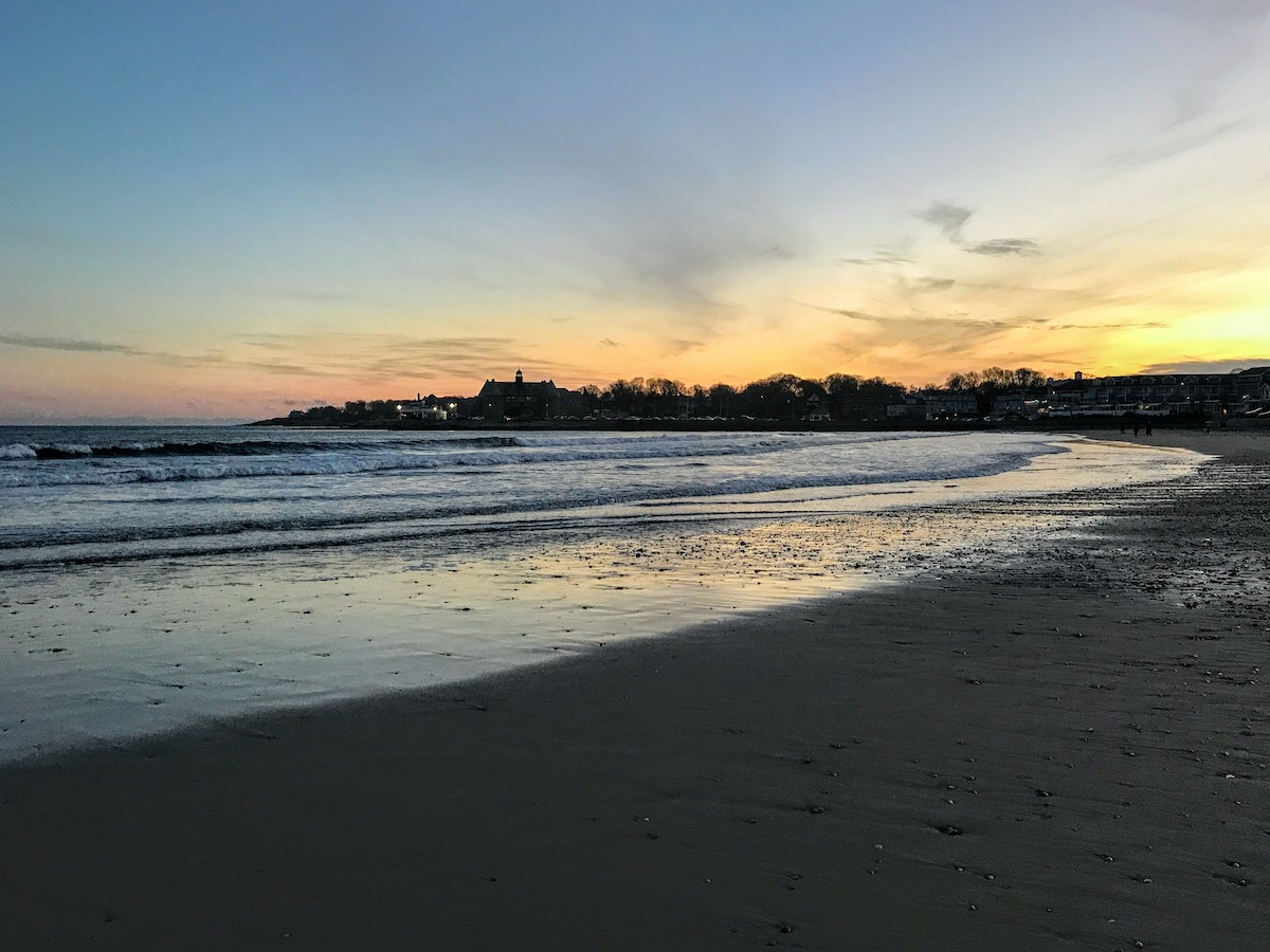 Narragansett Town Beach at sunset