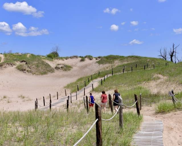 Scenic hiking trails at Kohler-Andrae State Park