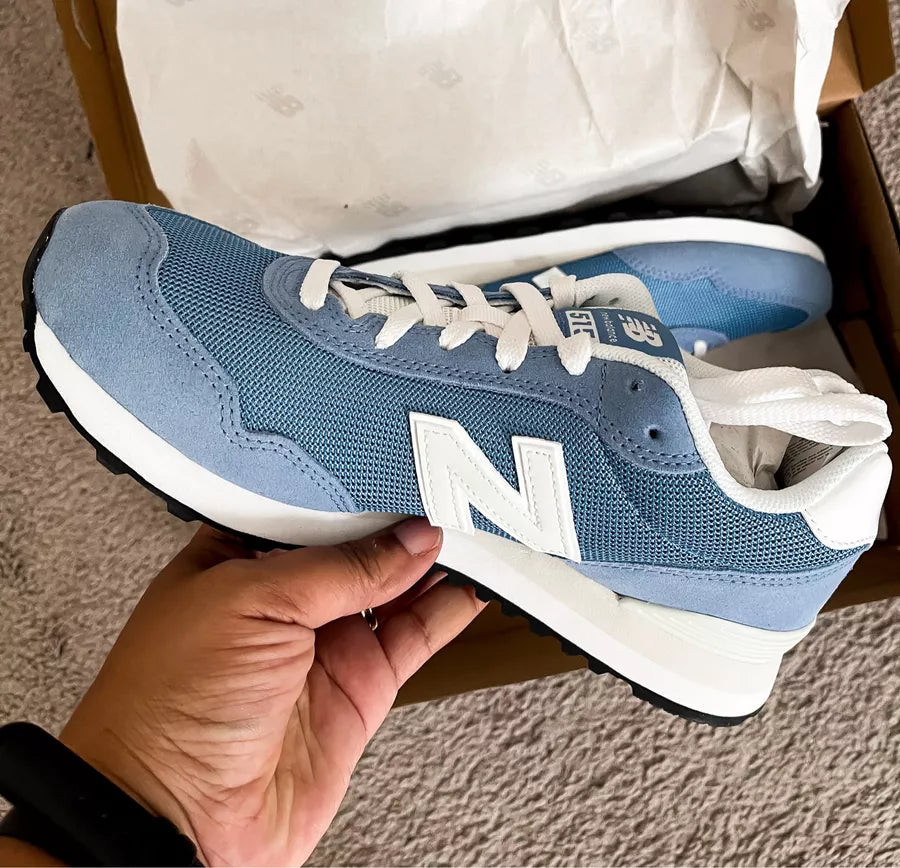 New Balance sneaker for women in blue, available on Amazon Prime for quick delivery