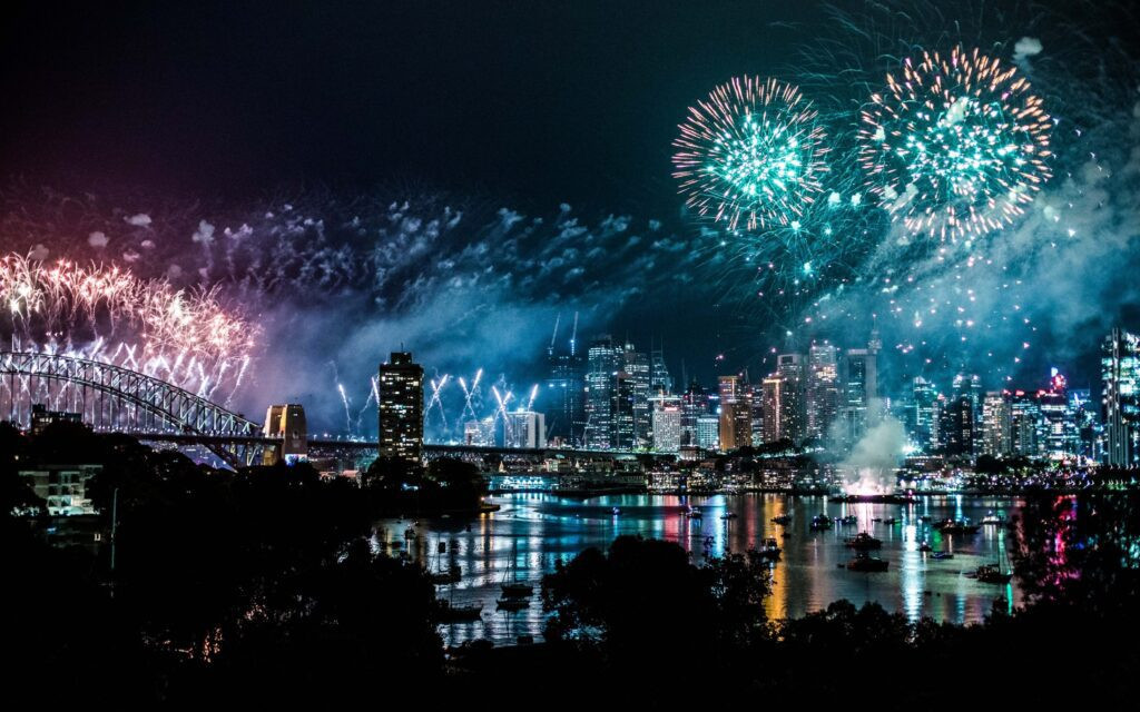 Sydney Harbour Bridge and Opera House fireworks display for New Year's Eve