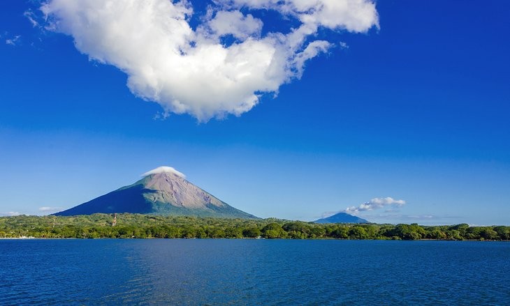 Expansive view of Lake Nicaragua, the largest freshwater lake in Central America