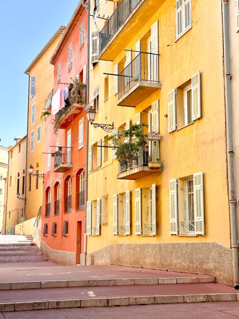 Colorful buildings in Vieux Nice, France