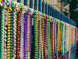 Mardi Gras Bead Fence - Garden District