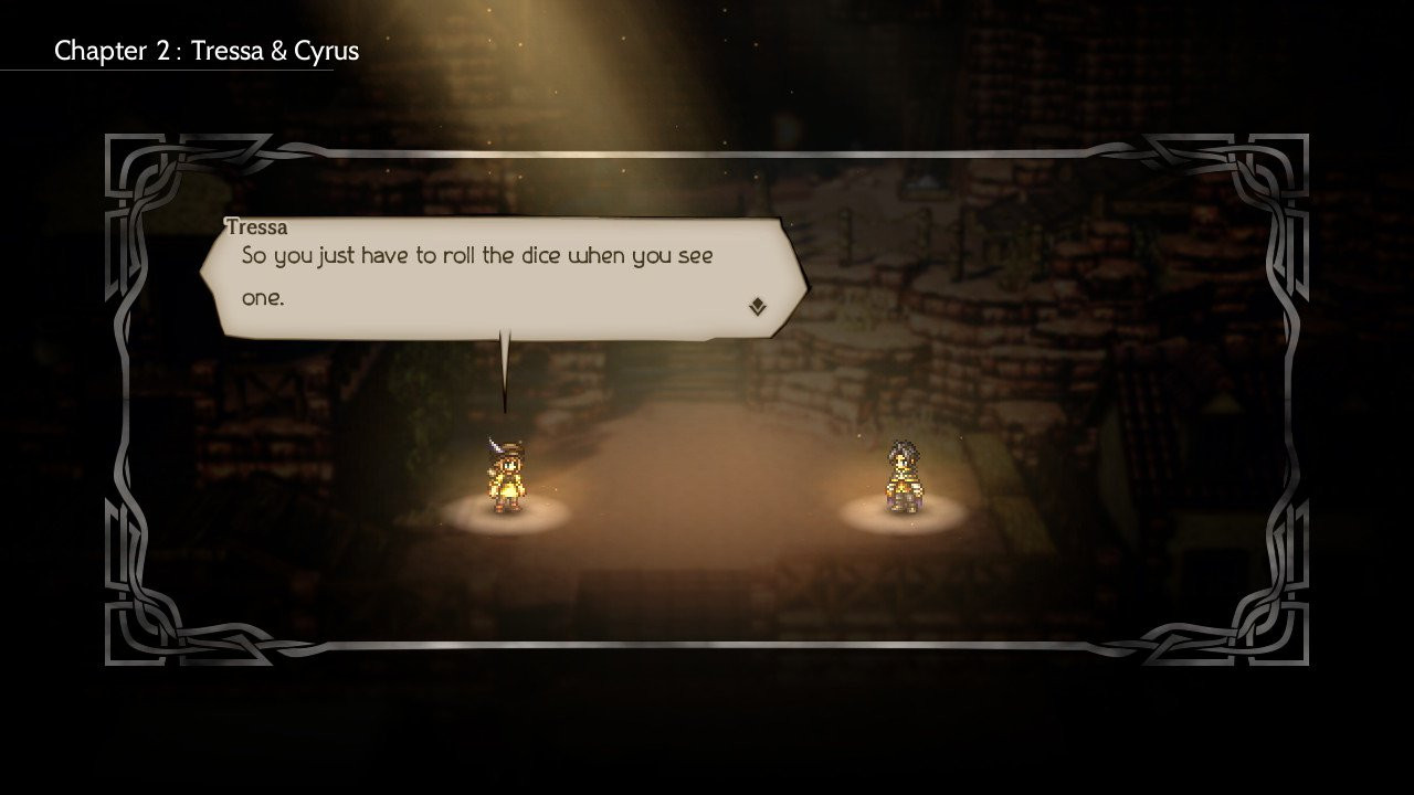 Limited group interaction in Octopath Traveler