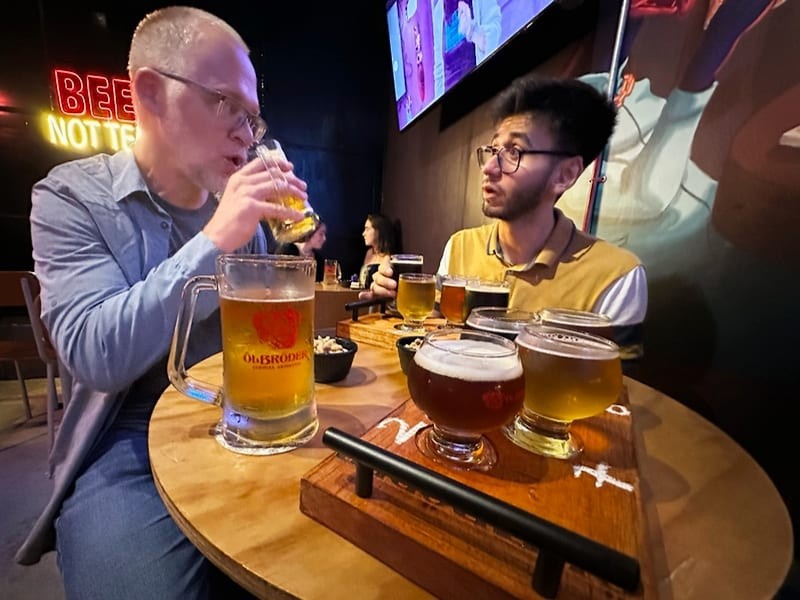 Ol Broder Cerveceria in Medellin with friends
