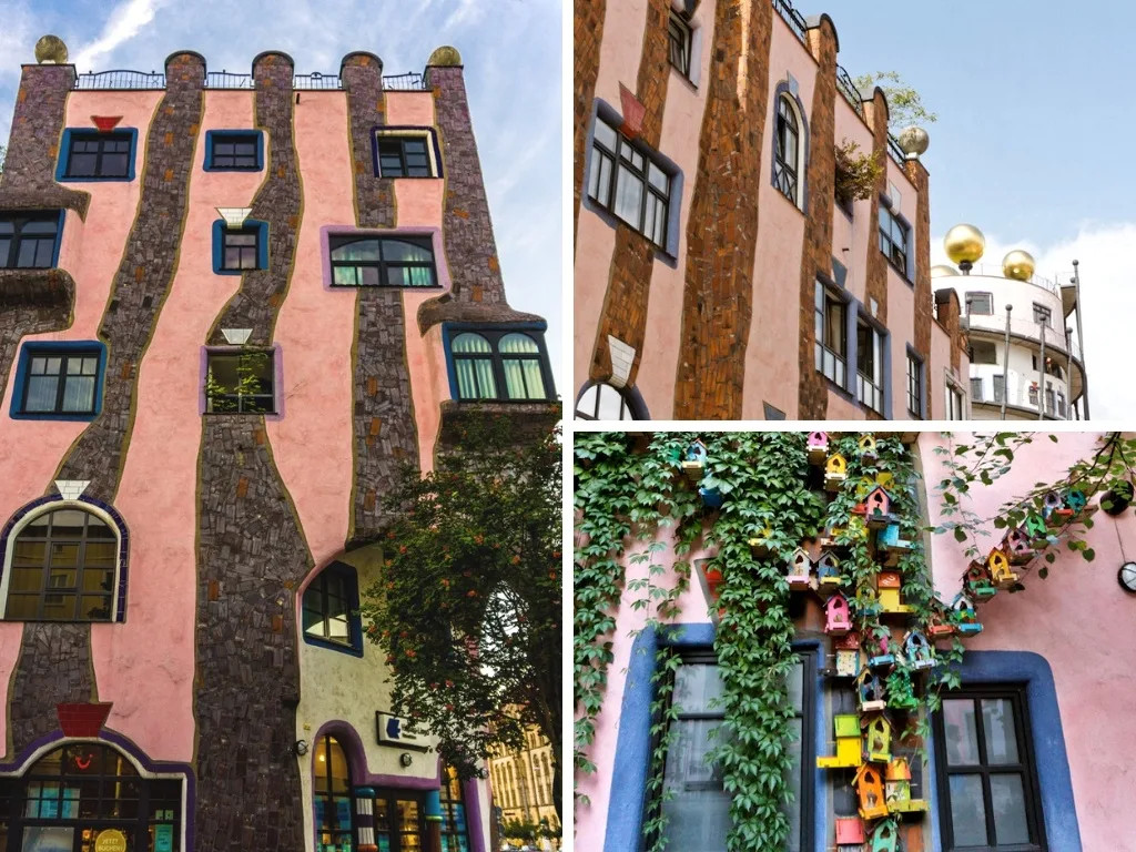 The colorful Hundertwasser Building with its unique architectural style