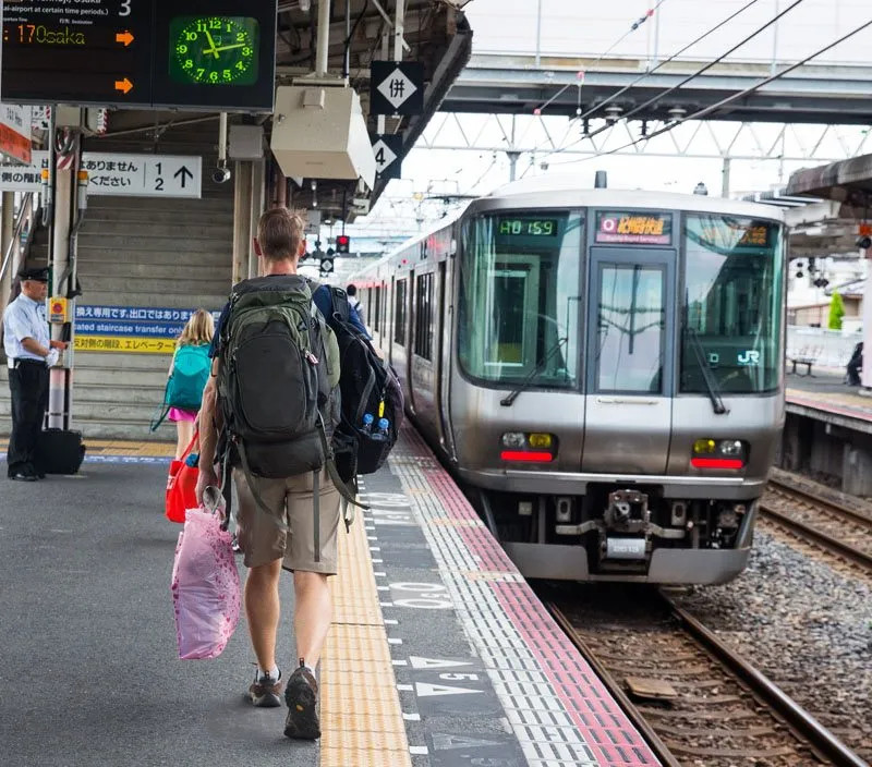 Traveling by train in Osaka, Japan