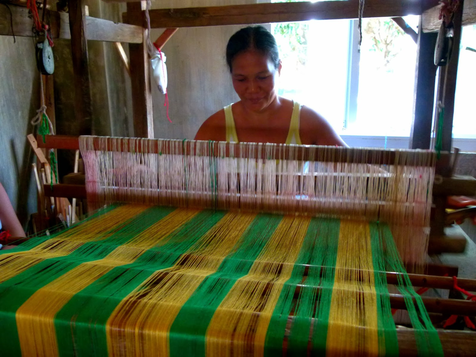 Skilled hands weaving