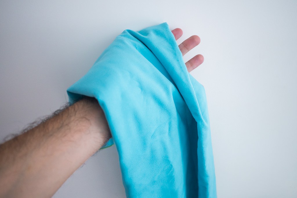 Lightweight microfiber travel towel for minimalist packing