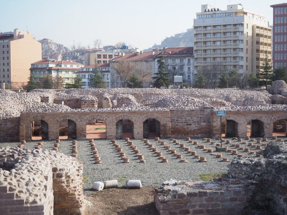 Ankara Roman Baths architecture, highlighting the ancient construction techniques used by the Romans.
