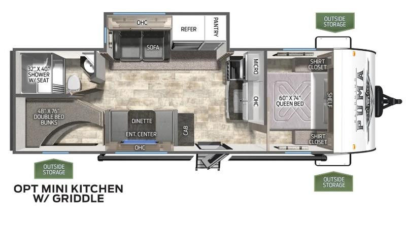 Puma 25BHS bunkhouse travel trailer interior