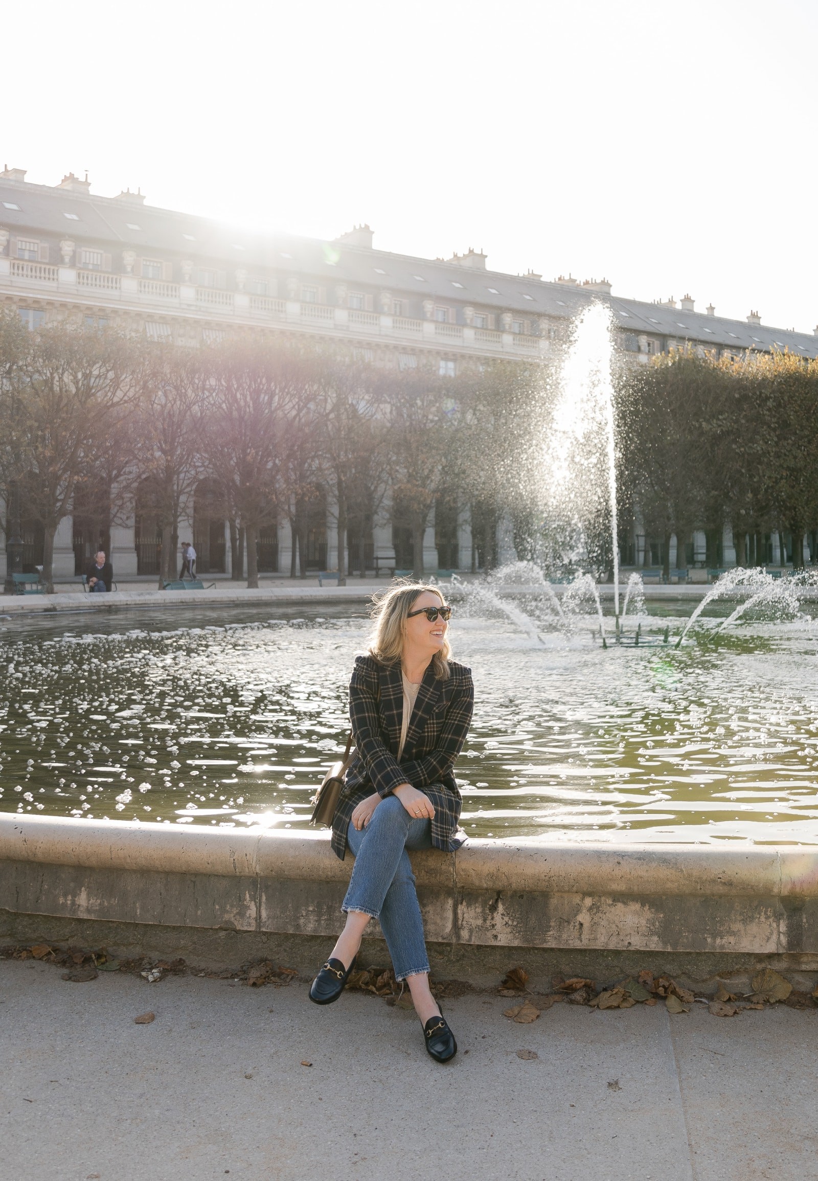 Plaid blazer Europe outfit