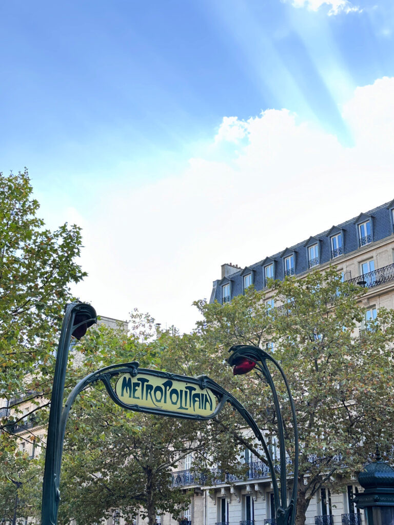 Paris metro entrance designed by French architect Hector Guimard