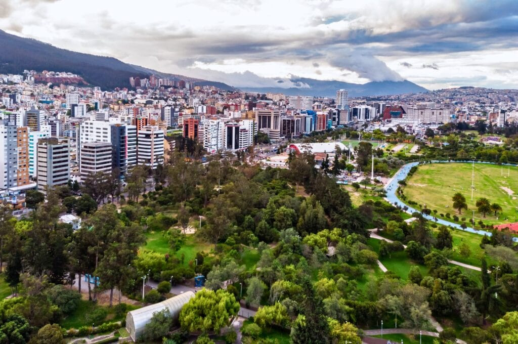 La Carolina Park in Quito, Ecuador, showcasing its recreational activities and central location for Quito tourism
