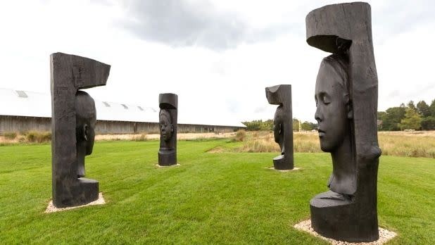 Jaume Plensa sculptures outside Parrish Art Museum