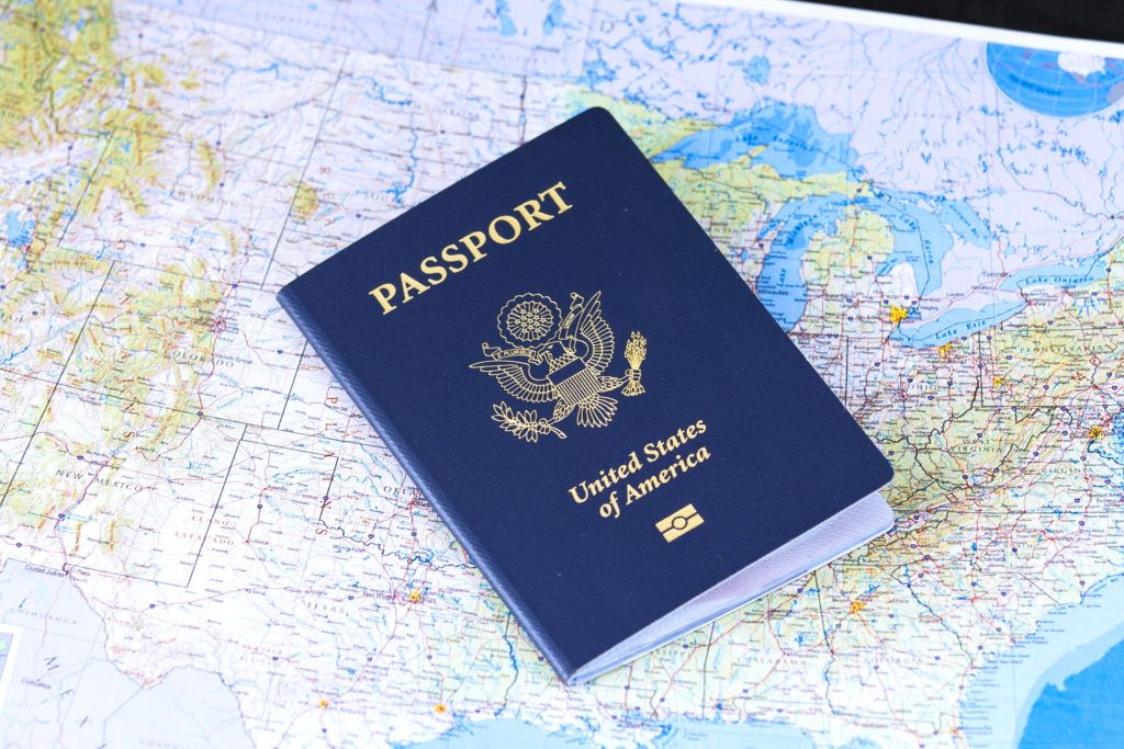 Passport on a Wooden Table