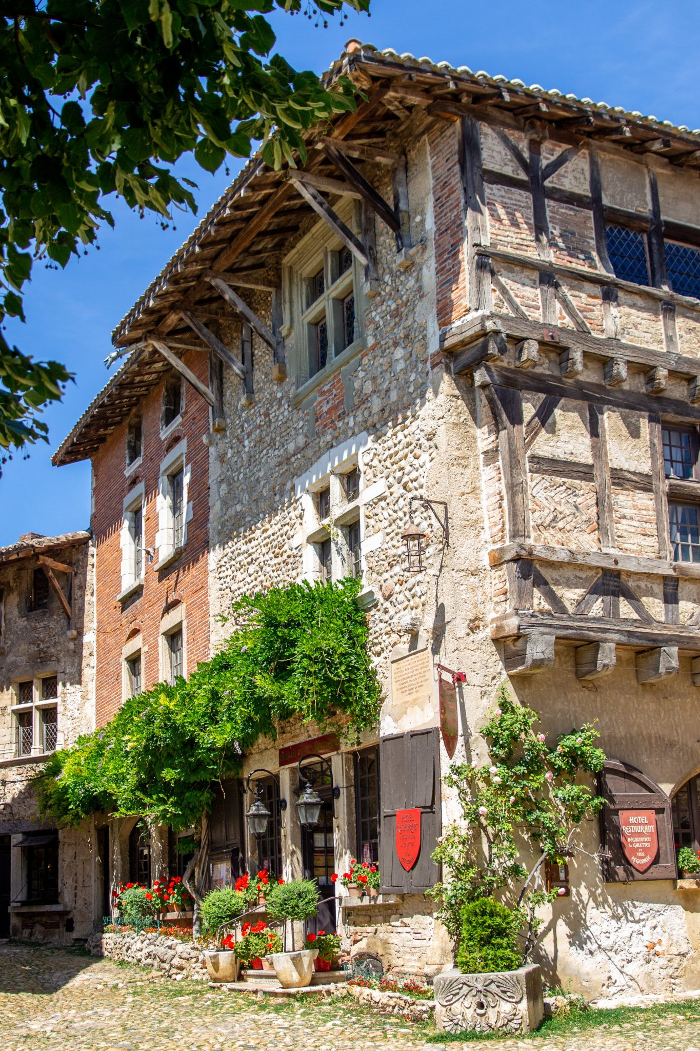 Cobbled street in Pérouges, France