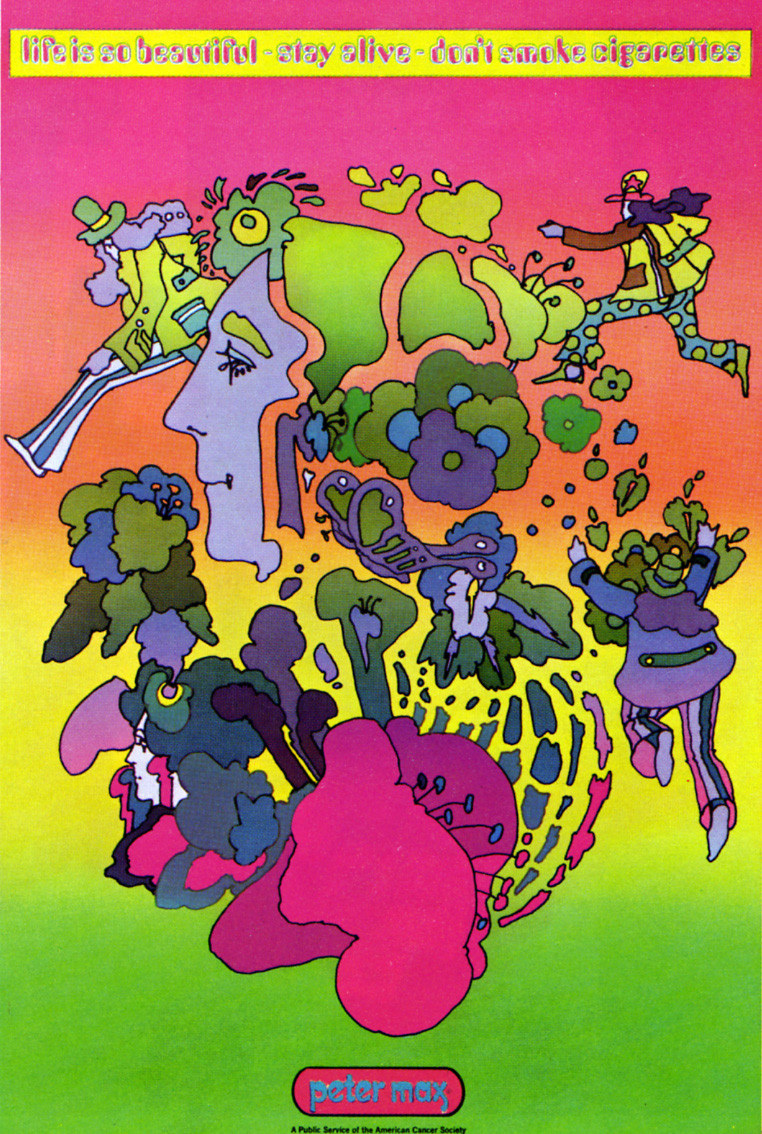 A colourful abstract poster that says, 