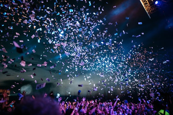 Crowd enjoying a music festival