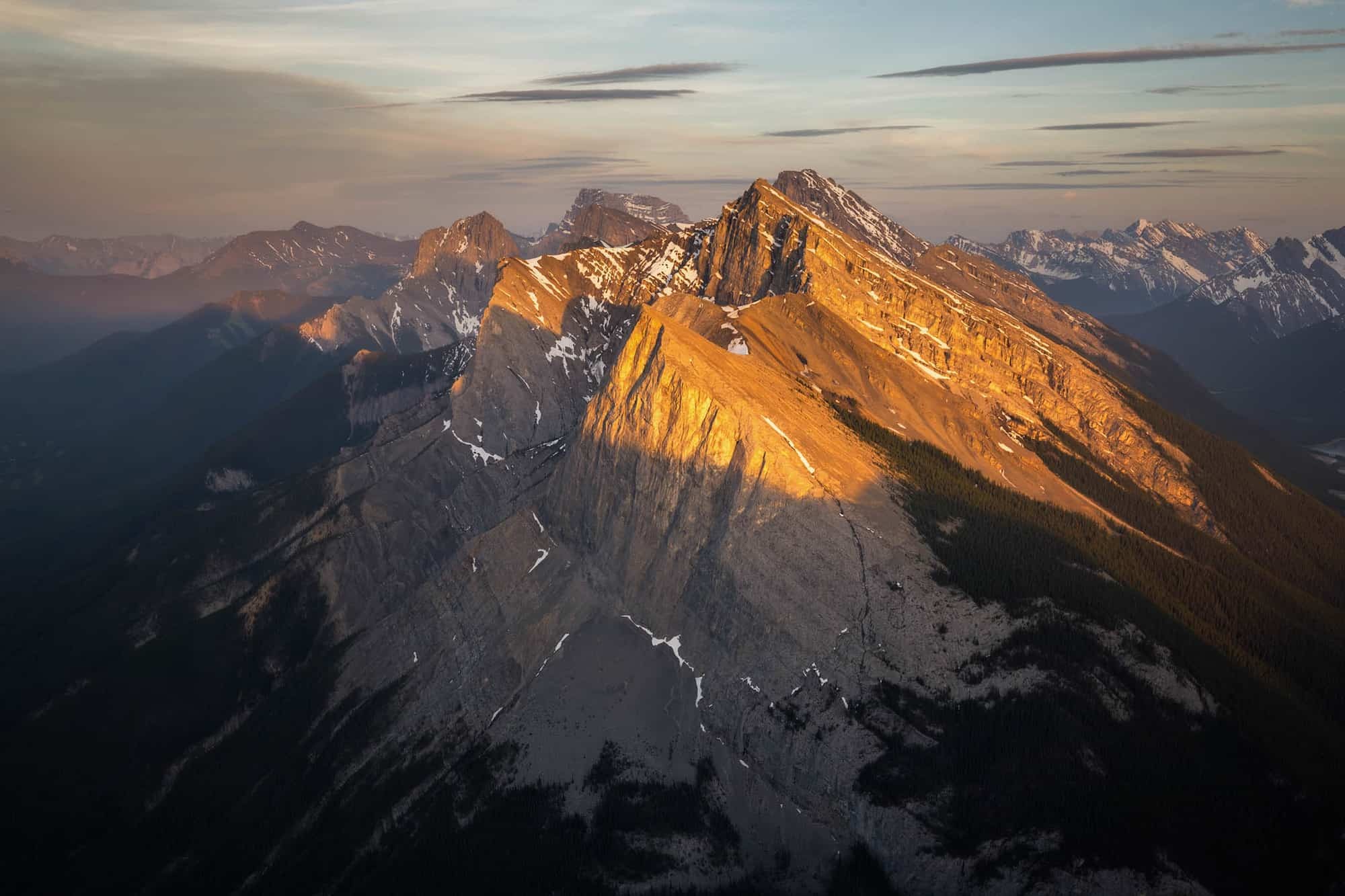 Ha Ling peak as seen from the East End of Mount Rundle.