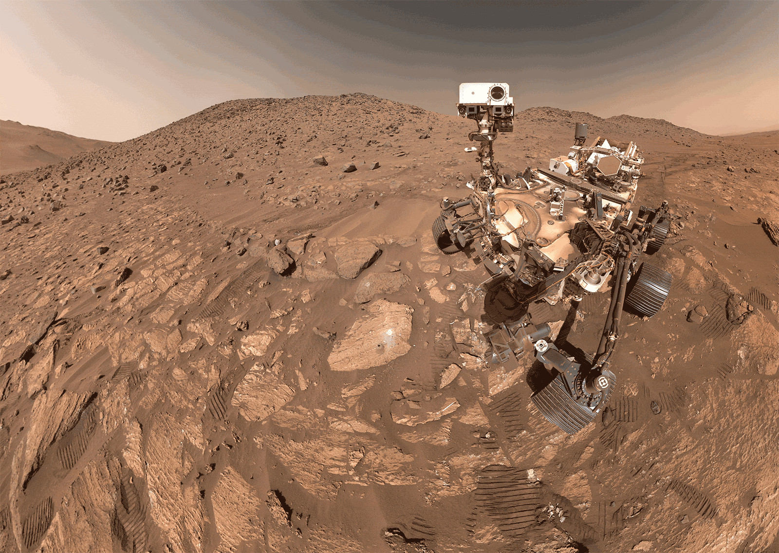 NASA's Perseverance rover in a selfie on Mars.