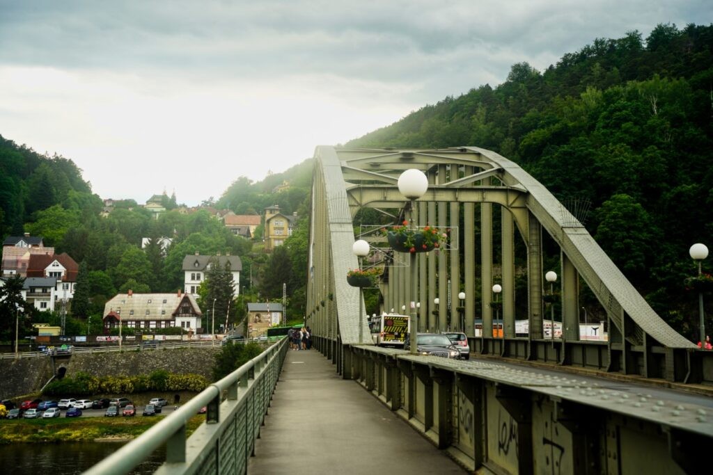 View from Tyršův Most bridge in Děčín